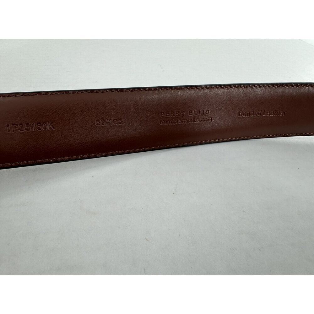Perry Ellis Belt Bonded Faux Leather Dress Black Mens Sz 50/125 Big And Tall NWT - Picture 7 of 14